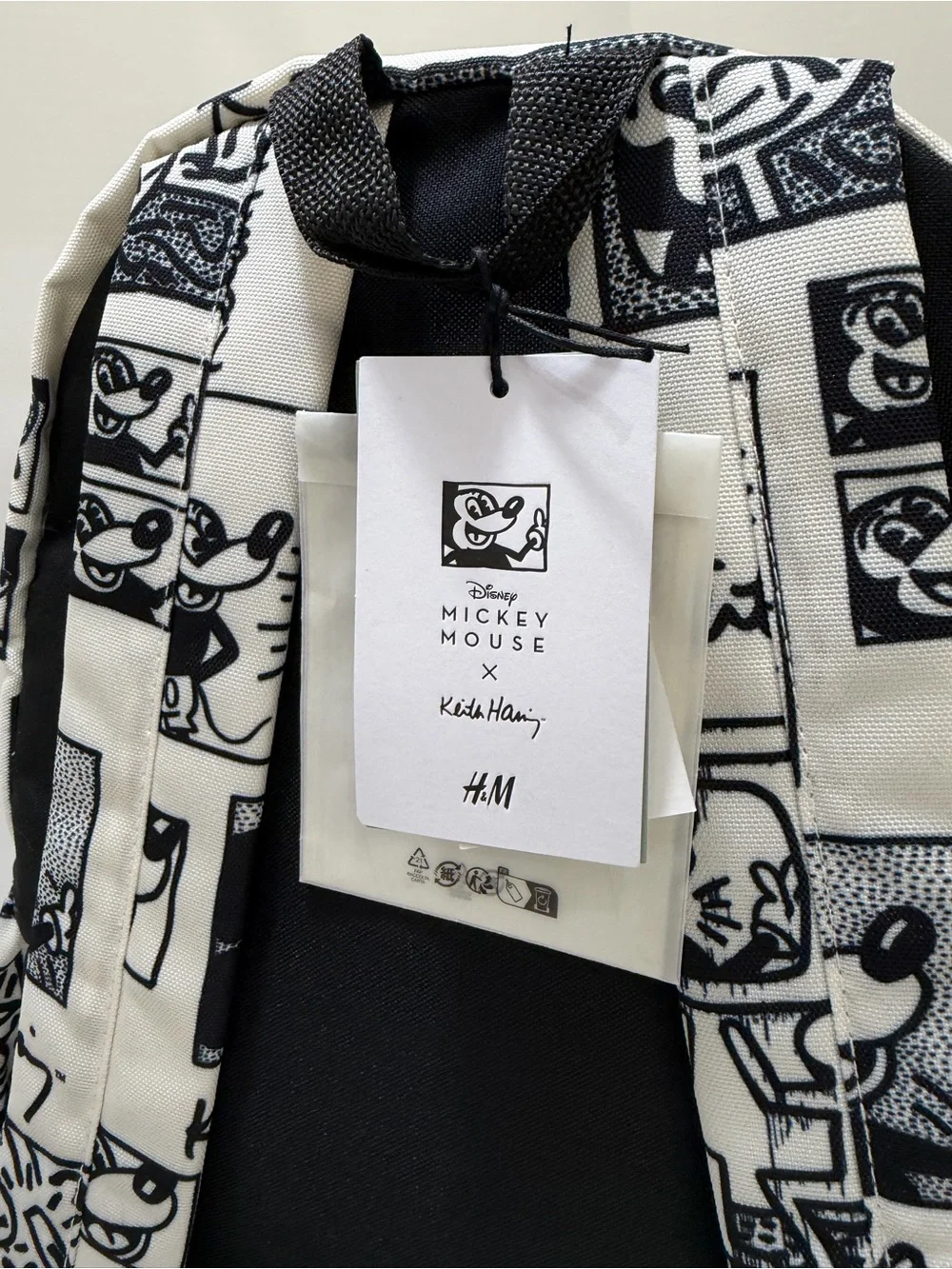 Disney Mickey Mouse x Keith Haring Black & White Graphic Backpack